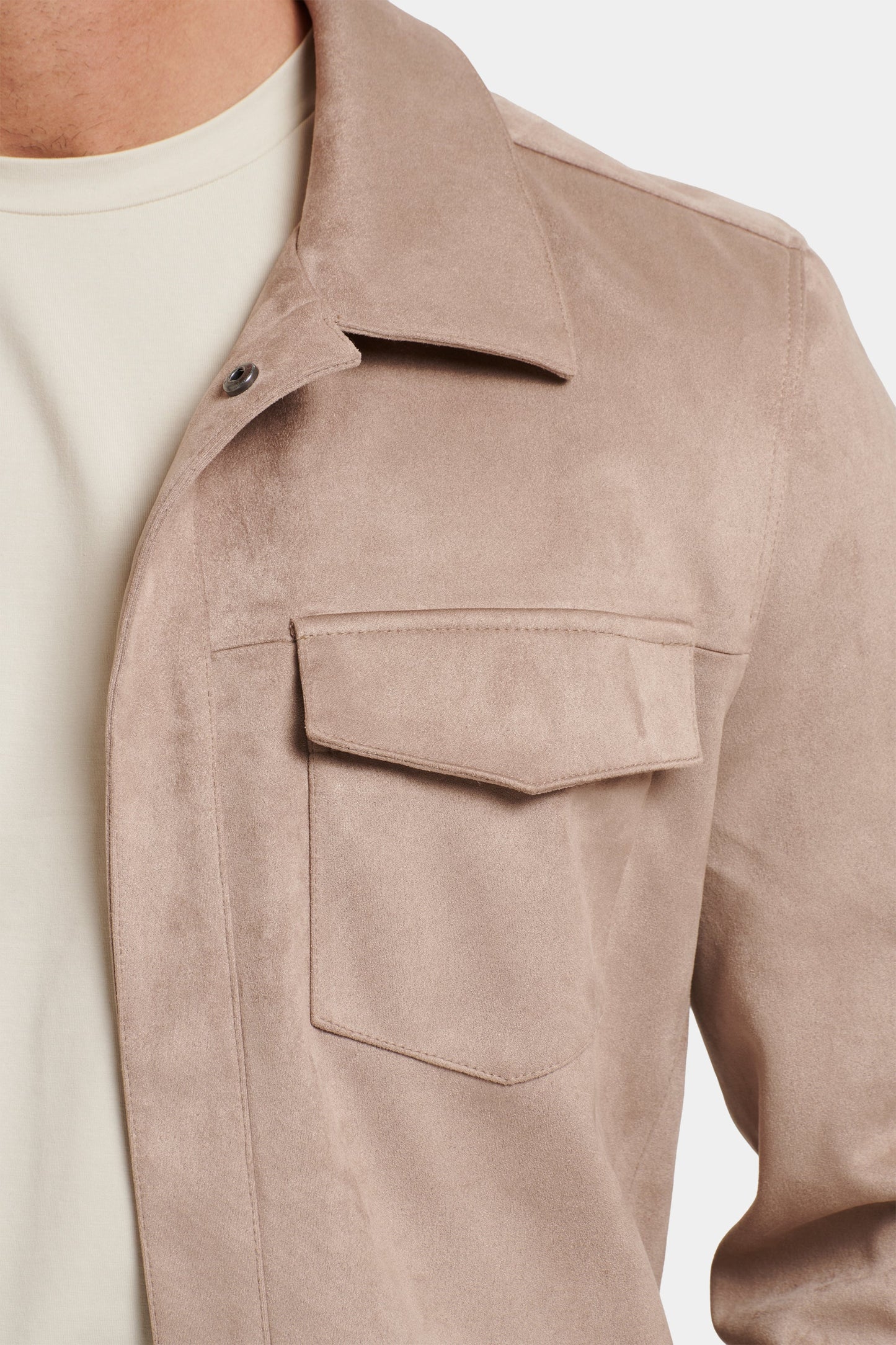 THE PIO FAUX SUEDE OVERSHIRT