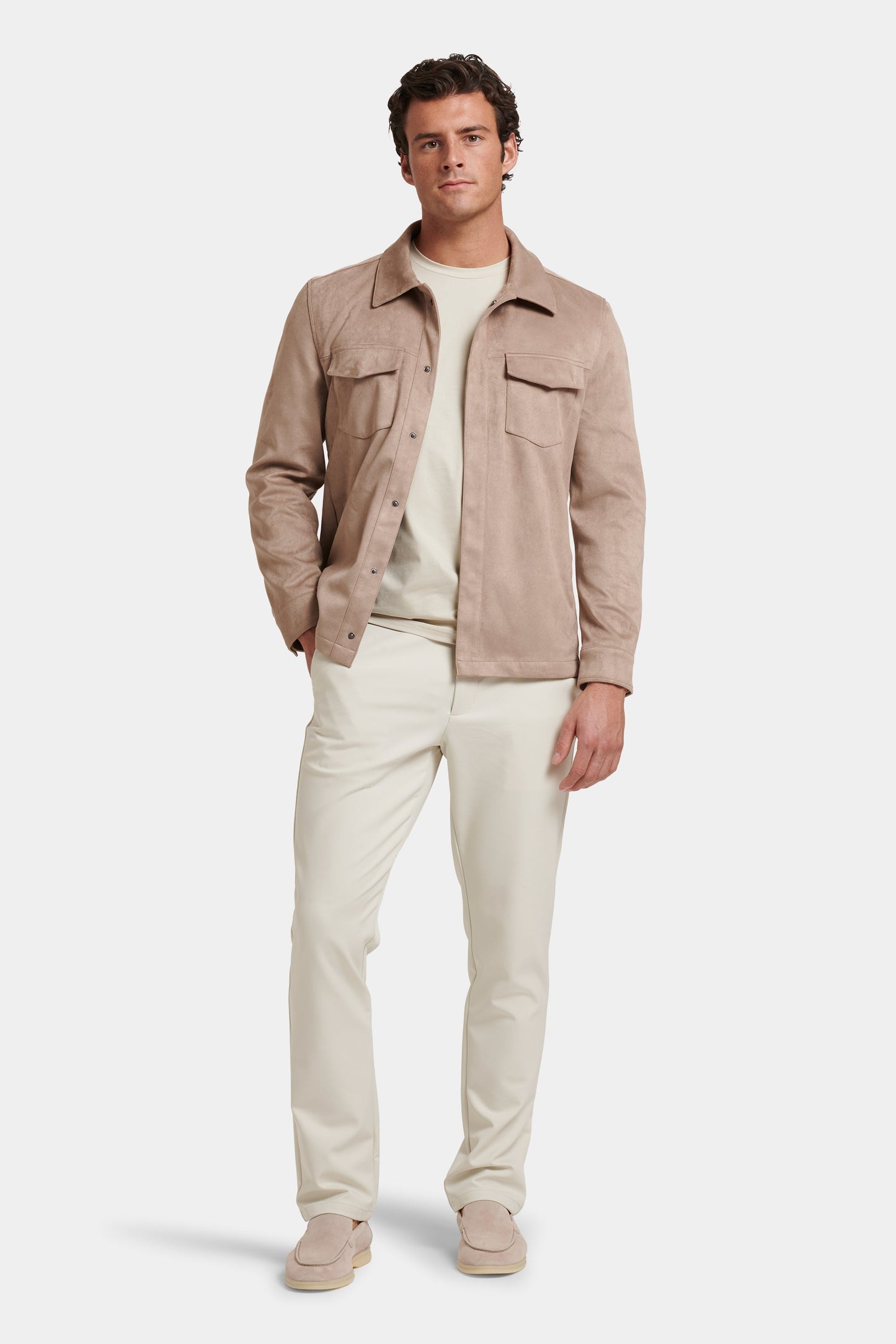 THE PIO FAUX SUEDE OVERSHIRT