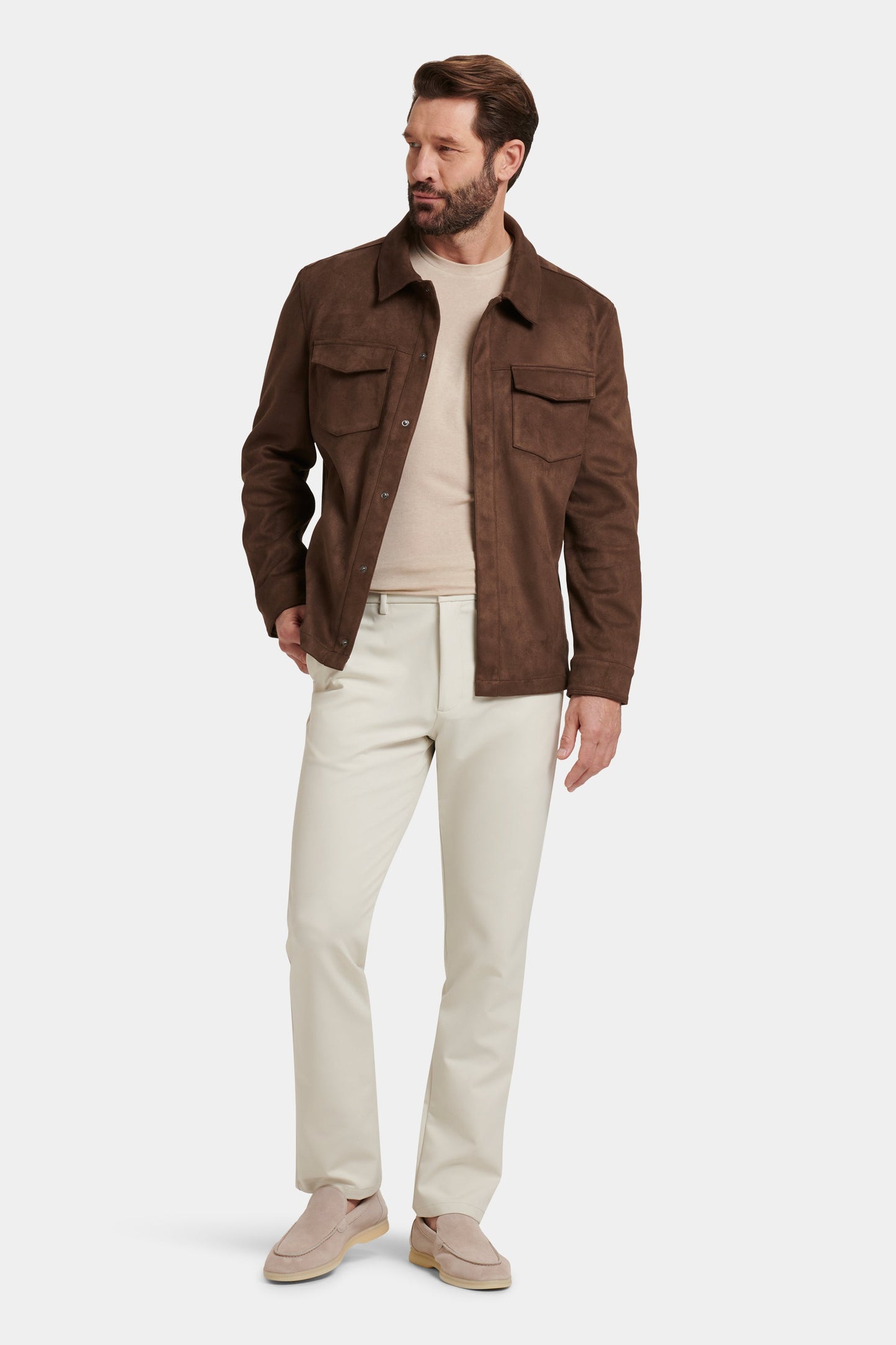 THE PIO FAUX SUEDE OVERSHIRT