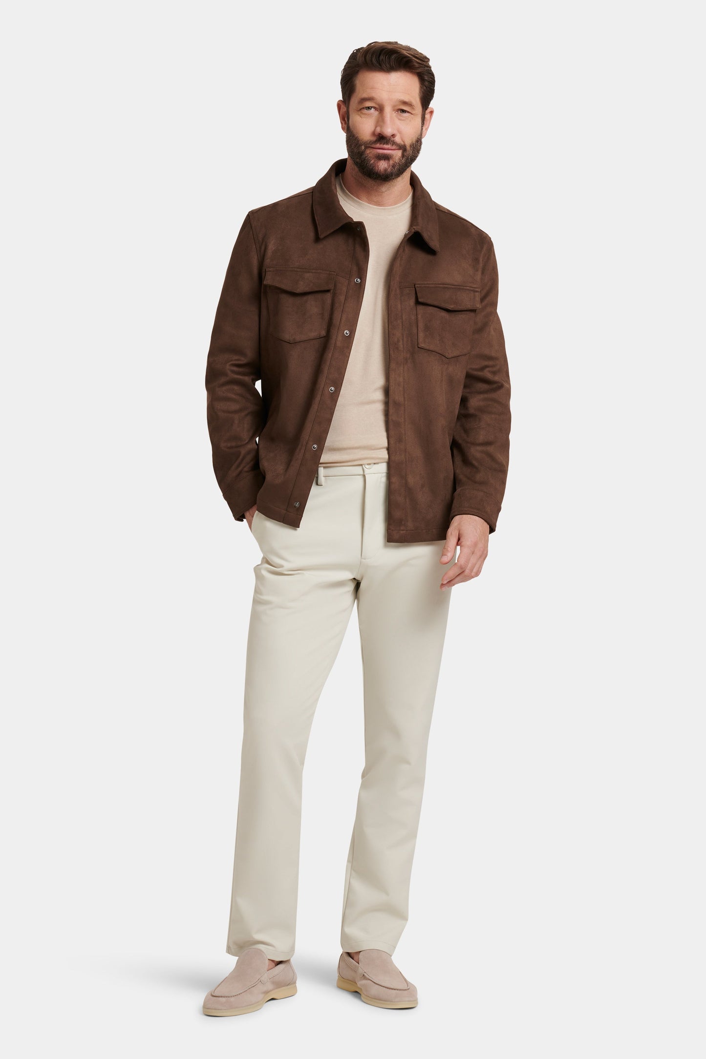 THE PIO FAUX SUEDE OVERSHIRT